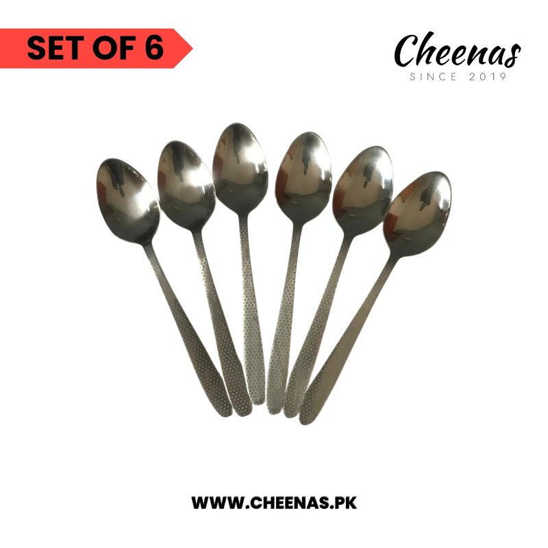 Cheenas: Elegant 7.5-Inch Stainless Steel Spoon Set - Set of 6 | Durable, Rust-Resistant, and Dishwasher Safe view 2