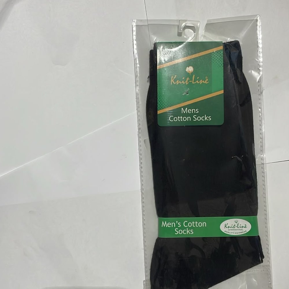 Pack of 3 Original Knitlne Socks for Men - Cotton Fabric - Black & White Colours - Decent Design for Office Formal Casual Business Wear