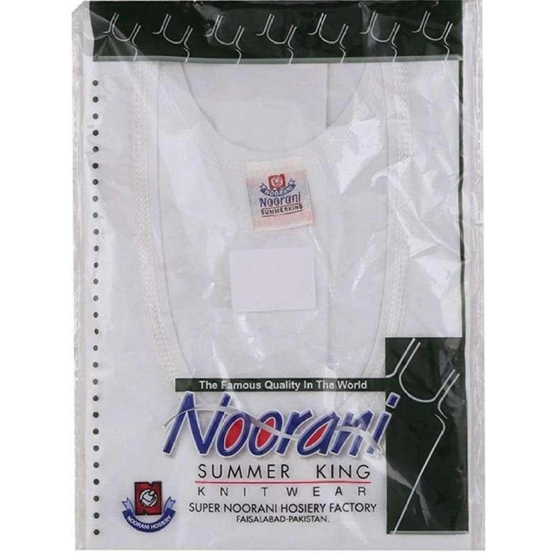 Noorani Men's Sando Banyan - Original Noorani Cotton Vest Without Sleeves- White Sleeveless Inner wear - Pack of 1 view 2