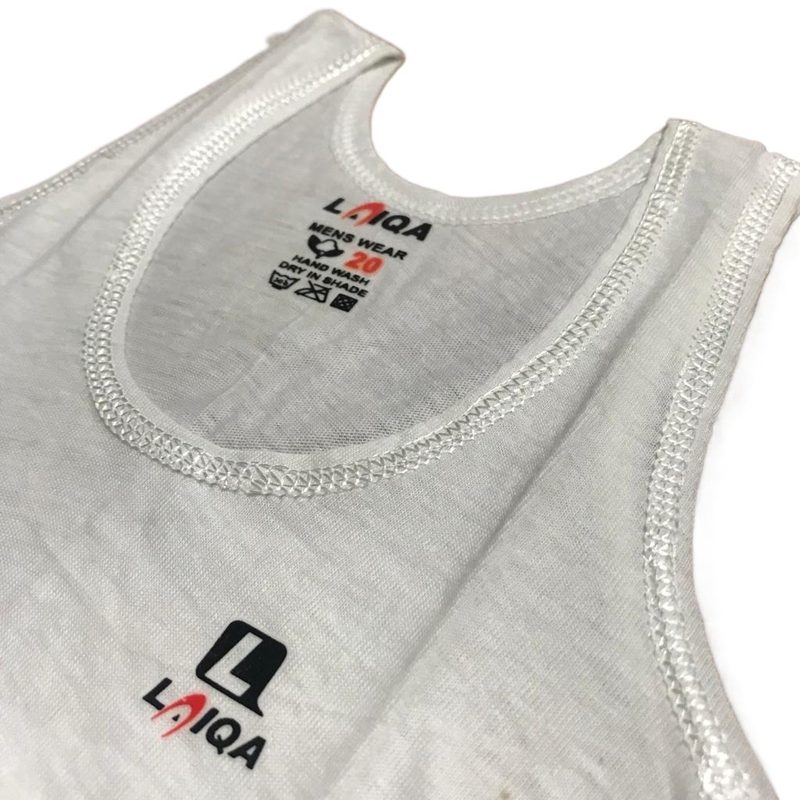 Pack of 2 Men's Sando Banyan - Laiqa Cotton Vest - White Inner wear Without Sleeves view 4