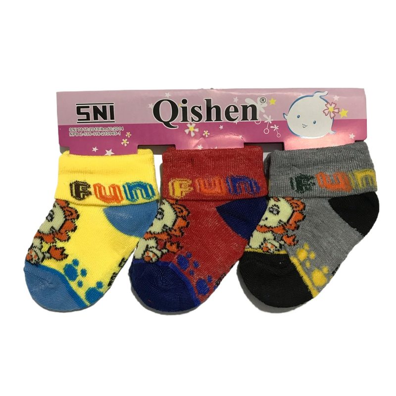 Pack of 3 Baby Socks - Cotton - Multicolour for New Born Babies - Unisex