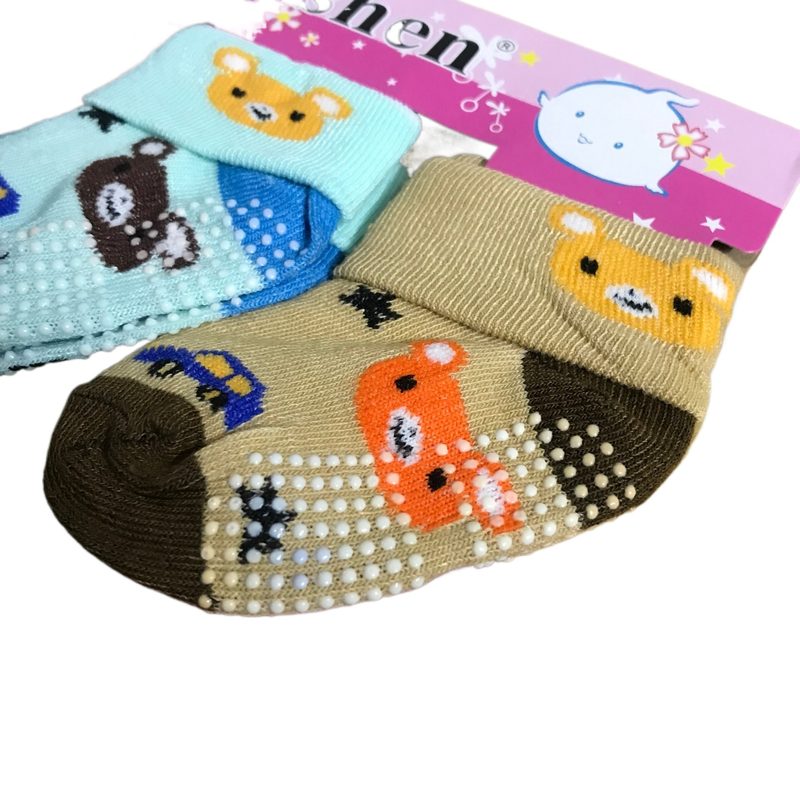 Pack of 3 Baby Socks Zero Size - Multicolour - Cotton - Imported Quality - Excellent Grip bottom view 2