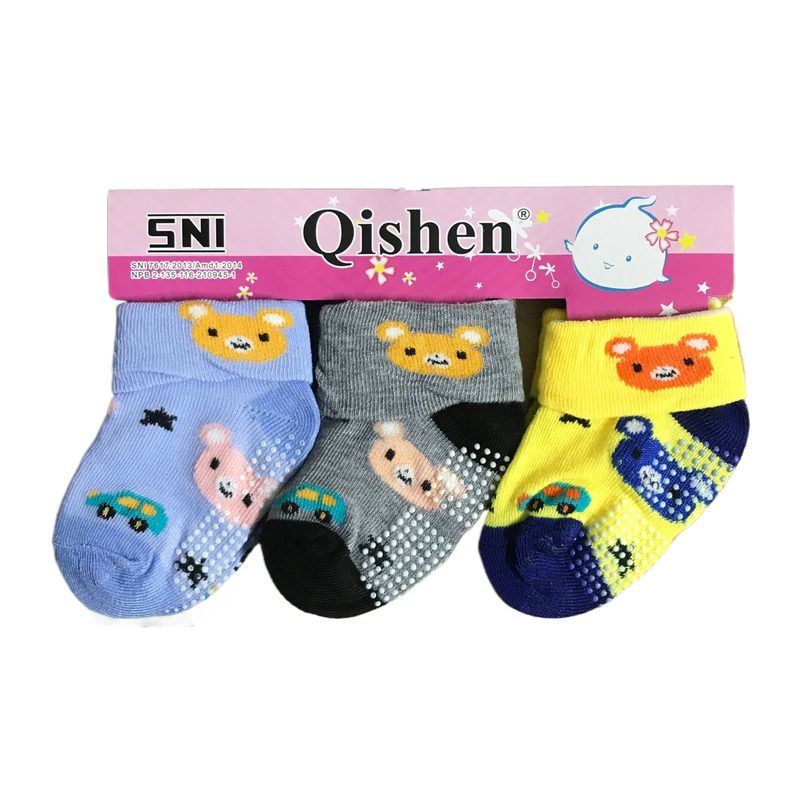 Pack of 3 Baby Socks Zero Size - Multicolour - Cotton - Imported Quality - Excellent Grip bottom view 4