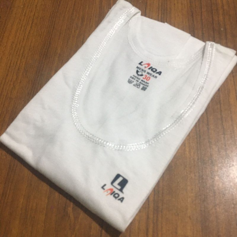 Pack of 3 Laiqa Kid's Banyan with Sleeves - Original Cotton Vest for Boys - White Inner wear with Sleeves view 2