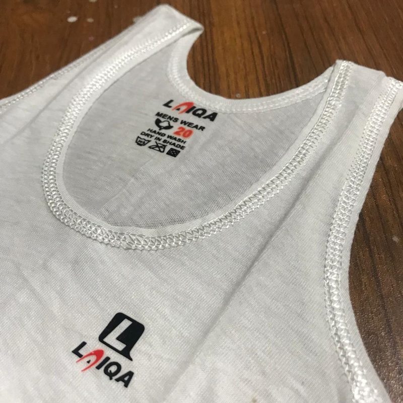 Pack of 3 Laiqa Kid's Banyan without Sleeves - Original Cotton Vest Sando for Boys - White Inner wear with Sleeves — photo 4
