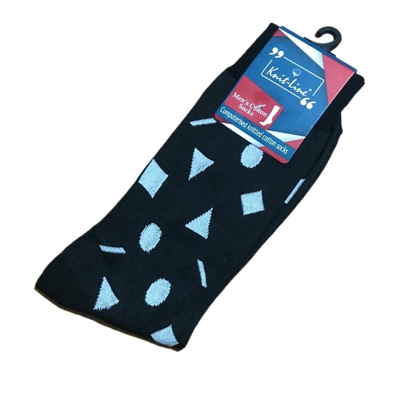 Pack of 3 Original Knitlne Socks for Men - Cotton Fabric - Black & White Colours - Decent Design for Office Formal Casual Business Wear view 3