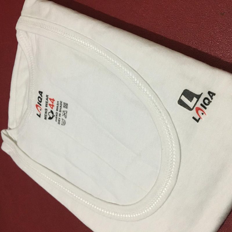 Pack of 6 Men's Sando Banyan - Laiqa Cotton Vest - White Inner wear Without Sleeves