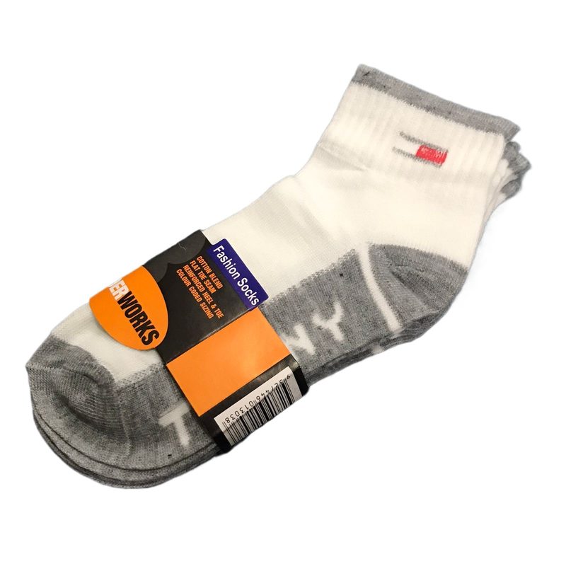 TOONY Premium Athletic Ankle Socks - 5 Pairs | Moisture-Wicking, Reinforced Heel & Toe, Snug Fit, Breathable Cotton Blend | Ideal for Sports, Running, and Everyday Comfort | Stylish Grey & White Design view 4